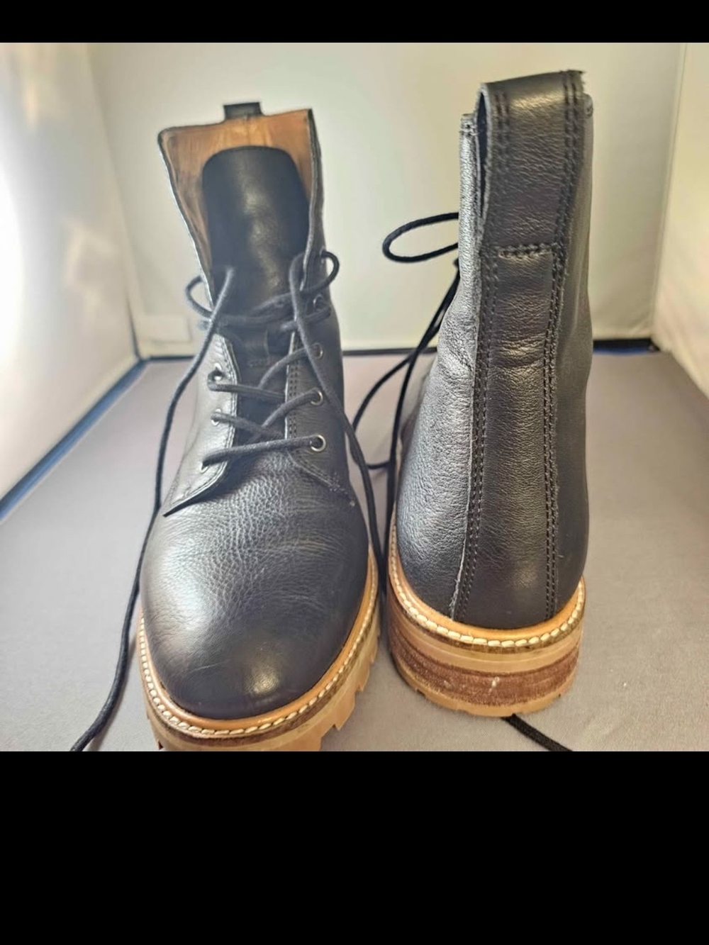 Madewell womens black boot style number MA979 The Clair Lace-Up Boot in Leather